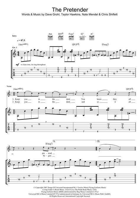 The Pretender By Foo Fighters Guitar Tab Guitar Instructor