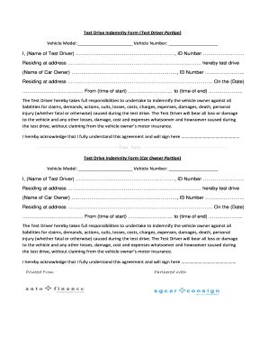 Motorcycle Test Ride Waiver Form