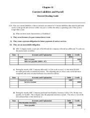 DRA Chapter 11 Docx Chapter 11 Current Liabilities And Payroll