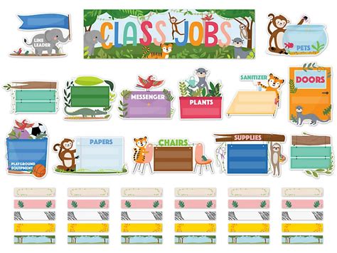 Jungle Friends Classroom Jobs Bulletin Board Set At Lakeshore Learning