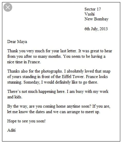 Casual Letter Format