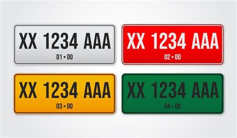 premium vector car number plate vehicle registration license