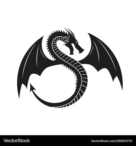 Dragon logo design isolated Royalty Free Vector Image