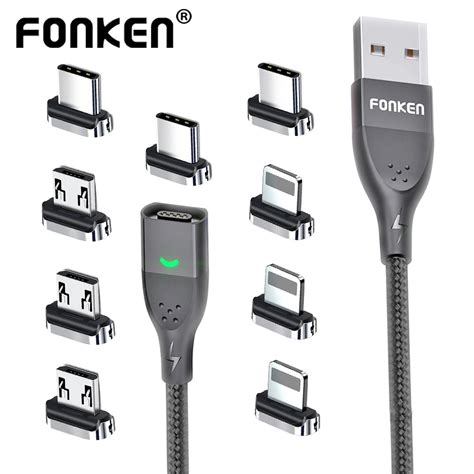 FONKEN Magnetische Kabel 3A USB Magnetic Telefon Ladegerät Datenkabel