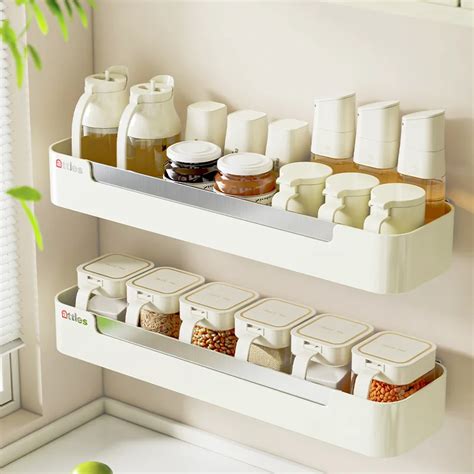 Wholesale Price Nordic Style Kitchen Buitin Storage Rack Shelf Wall