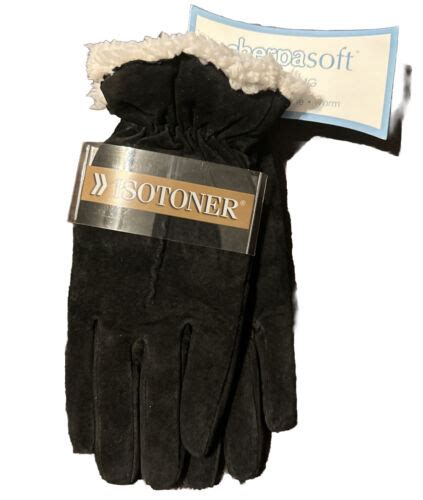 Isotoner Women S Suede Gloves Black Size Xl Ebay