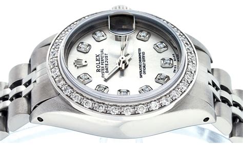 Rolex Ladies Stainless Steel Silver Diamond 26mm Datejust Watch