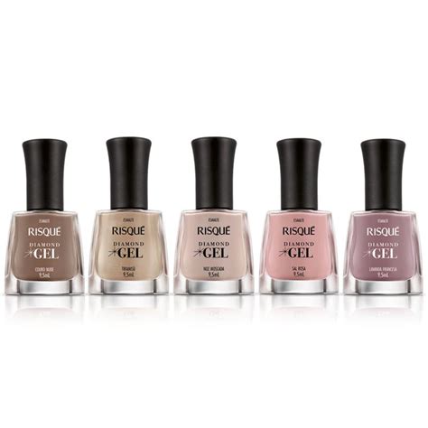 Kit Esmalte Diamond Gel Risque Cores Nude Rosa Ml Esmalte Magazine Luiza