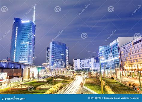 Cityscape at Night, Milan, Italy Editorial Stock Photo - Image of ...