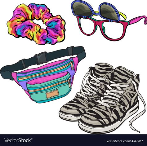 Set Of Retro Pop Culture Items From 90s Royalty Free Vector