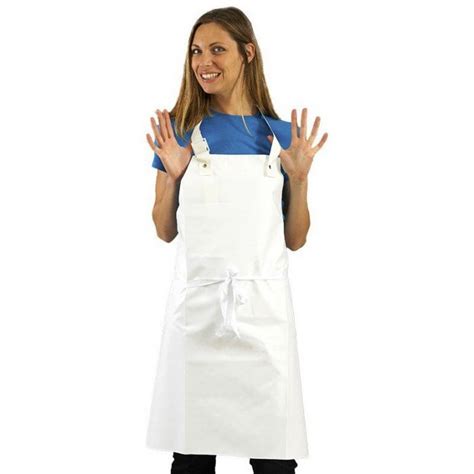 Tablier De Protection Pour Femme En PVC De Cuisine Professionnel Blanc