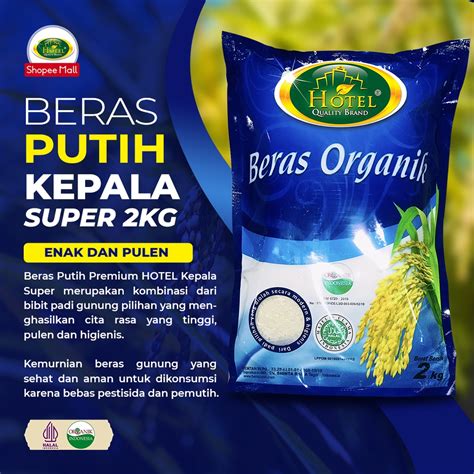 Jual Beras Organik Kepala Super Slyp Kg Beras Organik Ir Kepala