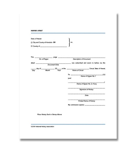 Jurat Notary Form Printable