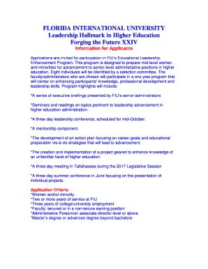 Fillable Online Leadershipprogram Fiu Fiu Educational Leaderdhip