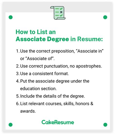 How To List An Associate Degree On Resume Examples Tips Cakeresume