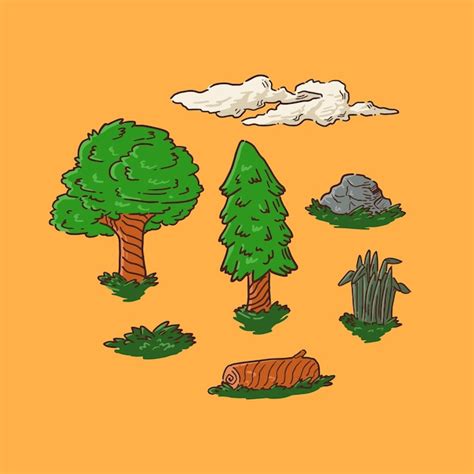 Ilustración Vectorial De Un Patrimonio Forestal Vector Premium