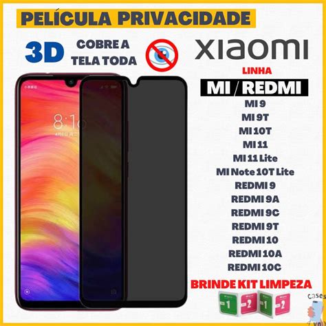 Pel Cula Vidro D Privacidade Anti Spy Xiaomi Redmi Note Pro G S