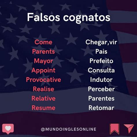 Falsos Cognatos Falsos Cognatos Palavras Estrangeiras Palavras Em