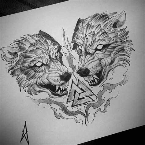 Pin By Hookfang On Wolf Art In Chest Tattoo Drawings Viking