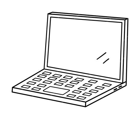 Premium Vector Vector Black And White Laptop Illustration Contour