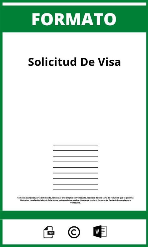 Formato De Solicitud De Visa 2025