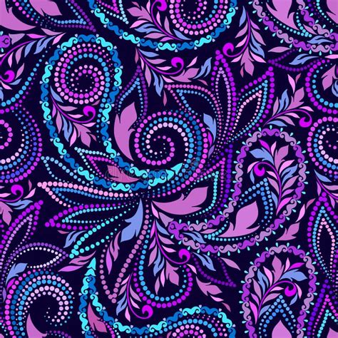 Seamless Traditional Pattern With Paisley Stock Vector Illustration