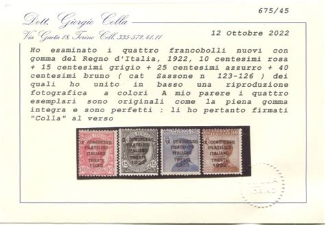 Italy Kingdom Philatelic Congress Complete Series New Stamps