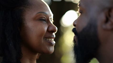 African Couple Staring At Outside In Park Stock Footage SBV 348495588