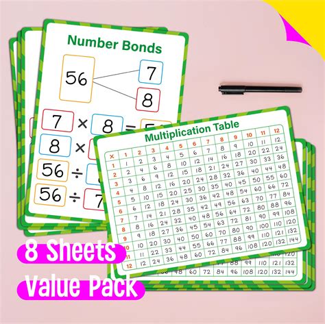 Snapklik Packs Number Bond Whiteboards Double Sided Dry Erase