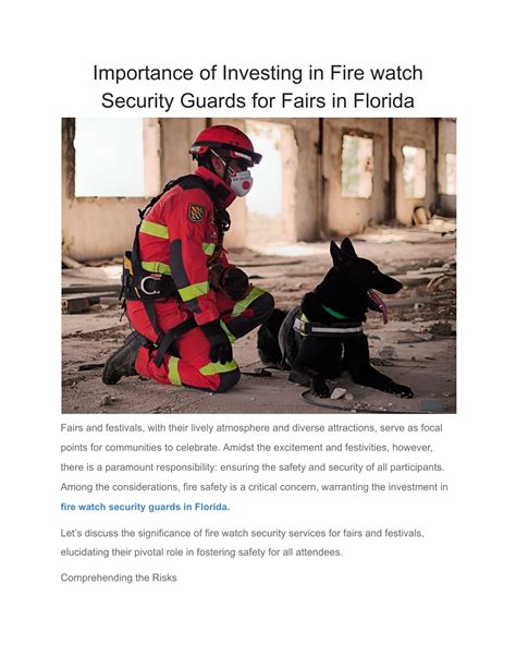 Ppt Importance Of Investing In Fire Watch Security Guards For Fairs