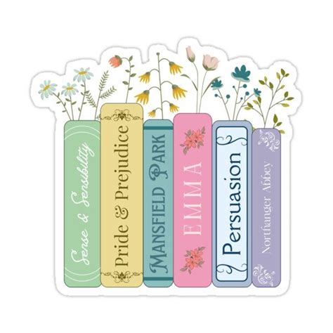 Jane Austen Books Sticker For Sale By Lcvoth Jane Austen Books