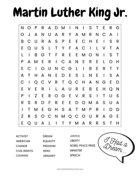 Free Martin Luther King Worksheets