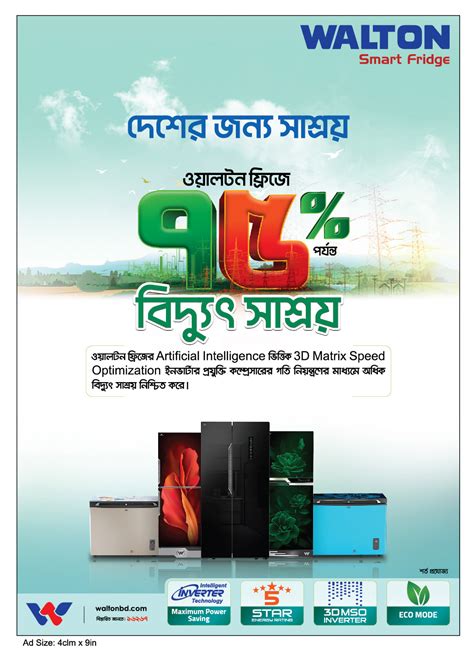 75% Energy Saving Fridge press Ad on Behance