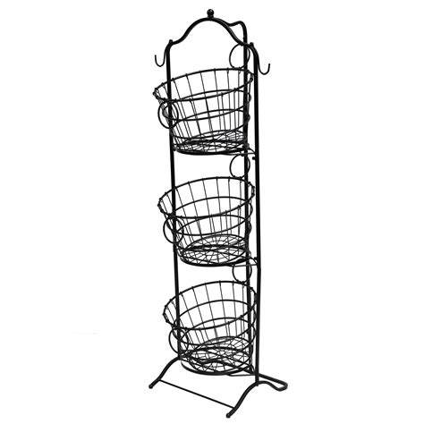 3 Tier Wire Basket With Removable Tilted Baskets