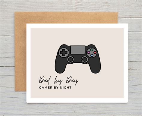 Gamer Dad Card Printable Fathers Day Card Digital Download Etsy