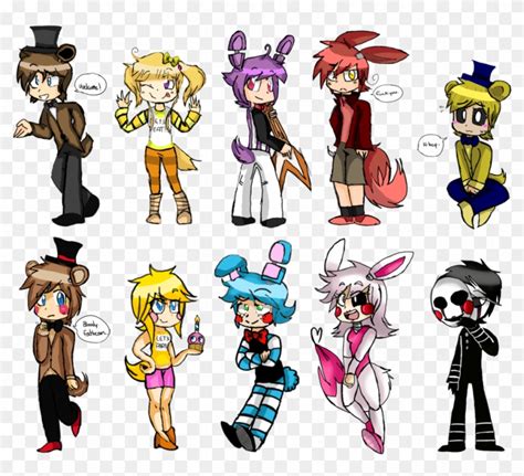 If You Turned Five Nights At Freddys Animatronics Fnaf Humans Clipart 415734 Pikpng