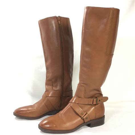 Nine West Blogger Women S Brown Leather High Under Knee Tall Riding