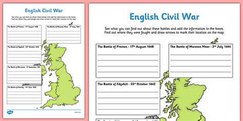 Revolutionary War Battles Map Worksheet