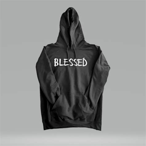 Blessed Hoodie Black White — Darealist Apparel