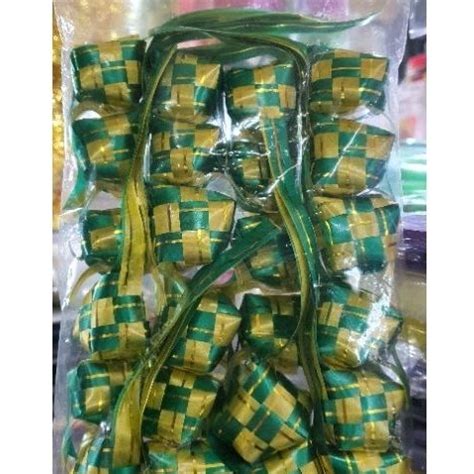 Jual Ketupat Lebaran Pita Jepang Hijau Kuning Lis Gold Idul Fitri