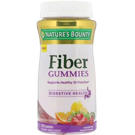 Nature’s Bounty, Fiber Gummies, Assorted Fruit Flavors, 50 Gummies - Byclue