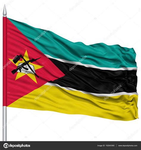 Mozambique Flag On Flagpole — Stock Photo © Fckncg 152043360