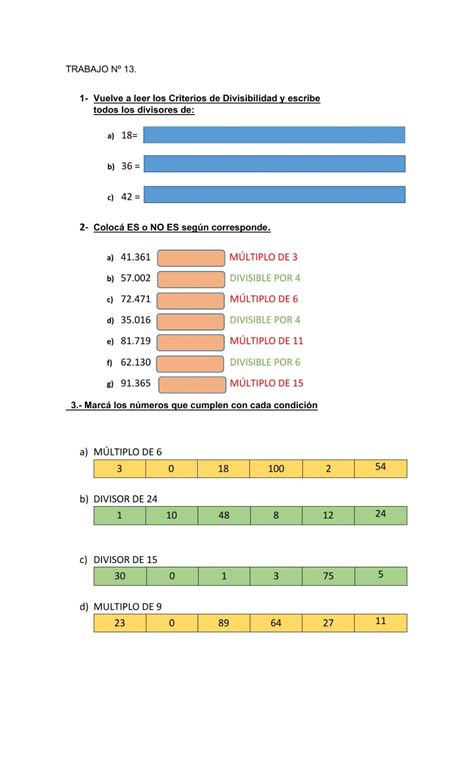 Multiplos Y Divisores Liveworksheets