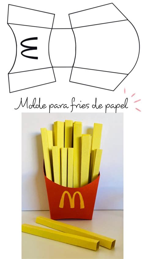 Molde Para Papas Fritas De Papel Molde Fries Crafty Moms Crafty