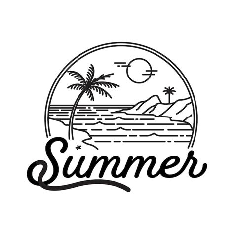 Premium Vector Tropical Beach Summer Logo Design