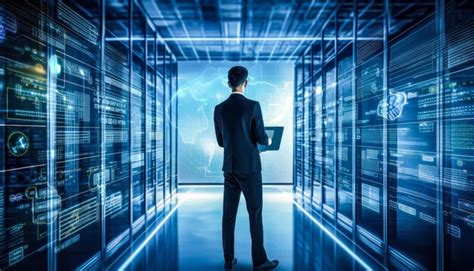 Premium AI Image | Innovative IT expert in server center office