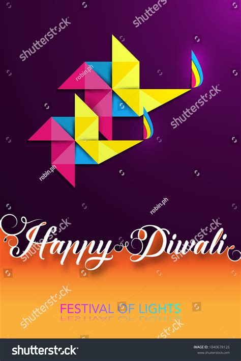 Happy Diwali Celebration Origami Style Graphic Stock Vector (Royalty Free) 1840678126 | Shutterstock