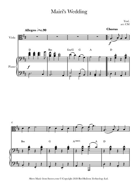 Mairi S Wedding Sheet Music For Viola 8notes