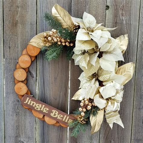 Jingle Bells Wreath 19 inch Maple Slice for Sale | Made In Michigan