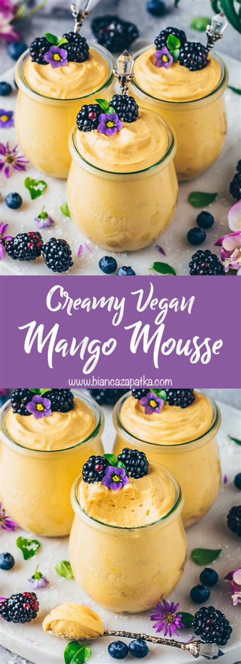 Vegan Mango Mousse Dessert Quick Easy Bianca Zapatka Recipes